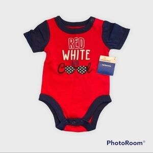 Red white and cool body suit